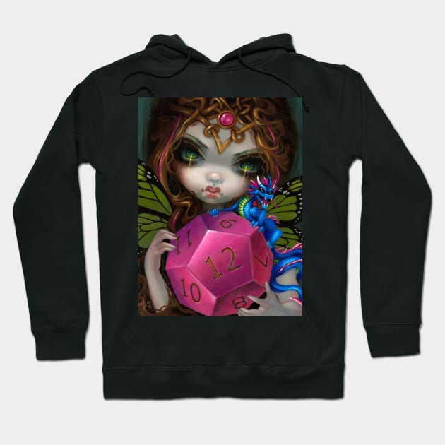 8 Sided Die Gamer Girl Fairy Dragon Hoodie by Wanderer Bat